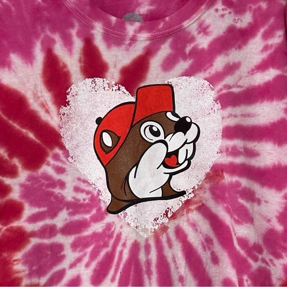 NWT Buc-ees 2025 Valentine’s Day Tie Dye Follow Your Heart T-Shirt Large - Picture 6 of 6